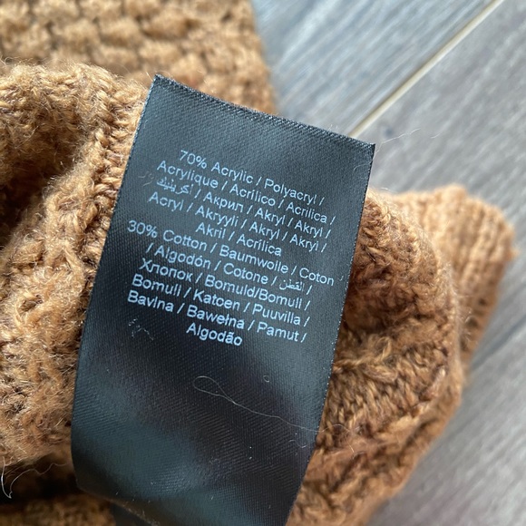 ICHI tan brown knit sweater crew neck cotton blend - Picture 7 of 9